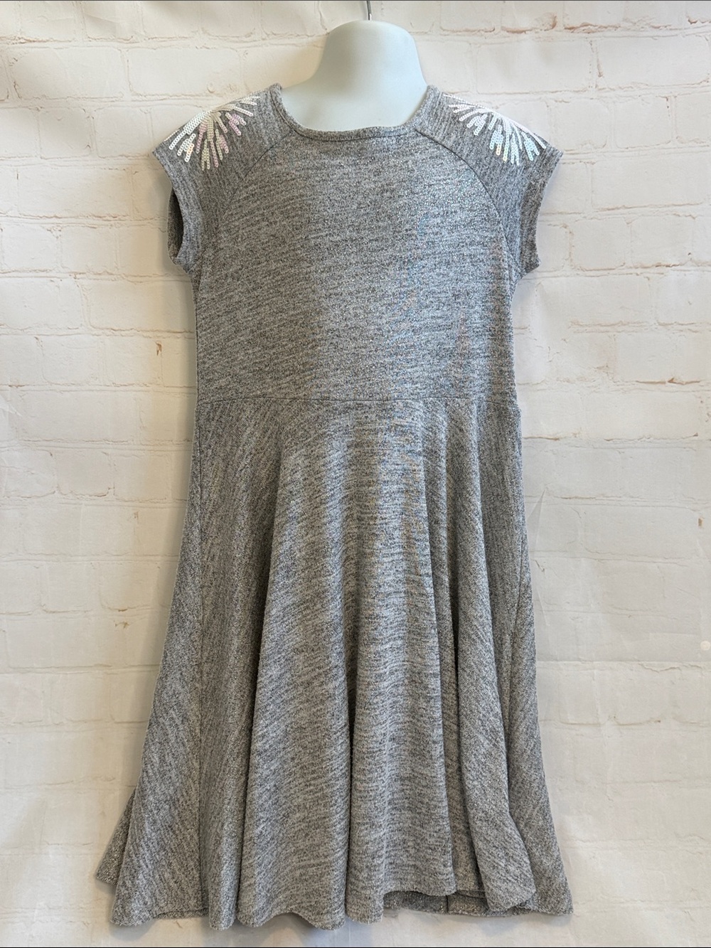 Disney D-Signed Frozen Elsa Inspired Knit Swing Dress with Shoulder Sequins